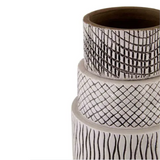 Mono Earthenware Vase Black and White Design