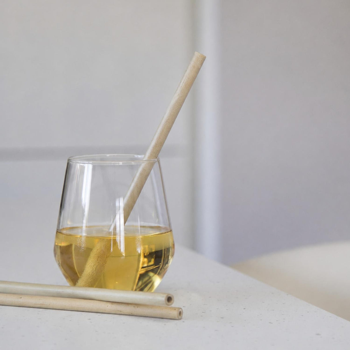 Bamboo Drinking Straws Pack of 12 with Cleaning Brush and Bag