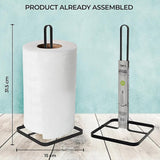 Free Standing Kitchen Paper Holder Organiser Black