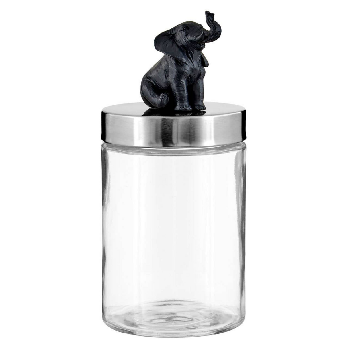 Boho Glass Jar with Elephant Lid