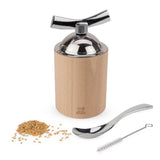 Peugeot Isen Flax Seed Mill Wood and Stainless Steel 13cm Natural