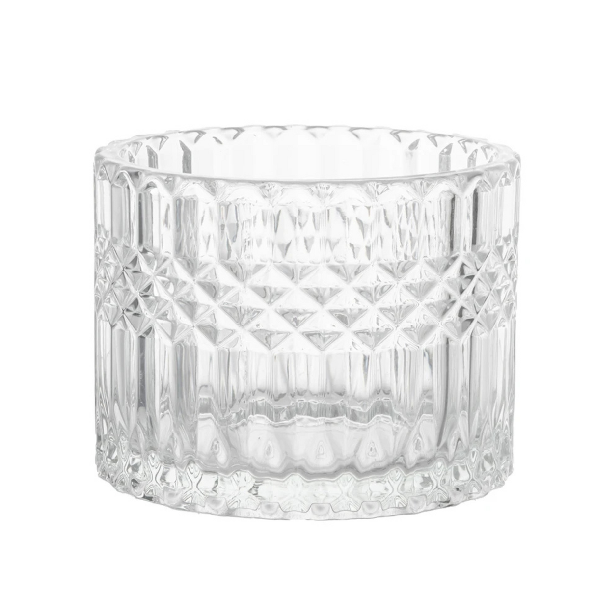 Cut Glass Storage Jar with Lid H10cm