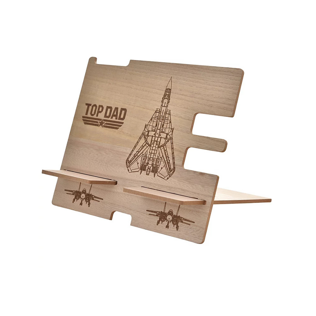 Top Gun Wooden Desk Tidy Brown