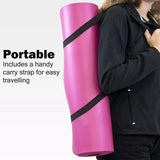 UBUNG Yoga Mat Non Slip with Carry Strap 10mm Thick Exercise Mat for Home Workouts Pilates Yoga Pink