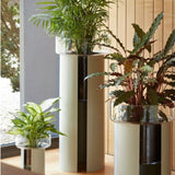 LSA Terrazza Planter H75cm Clear and Grey