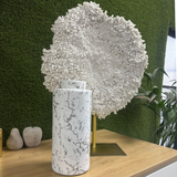 White and Grey Marble Effect Storage Jar with Lid H35cm