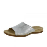 Gabor Silver Leather Mules Size 3