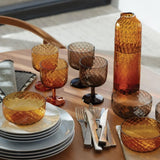 LSA Dapple Wine Glass 325ml Set of 2 Earth Brown