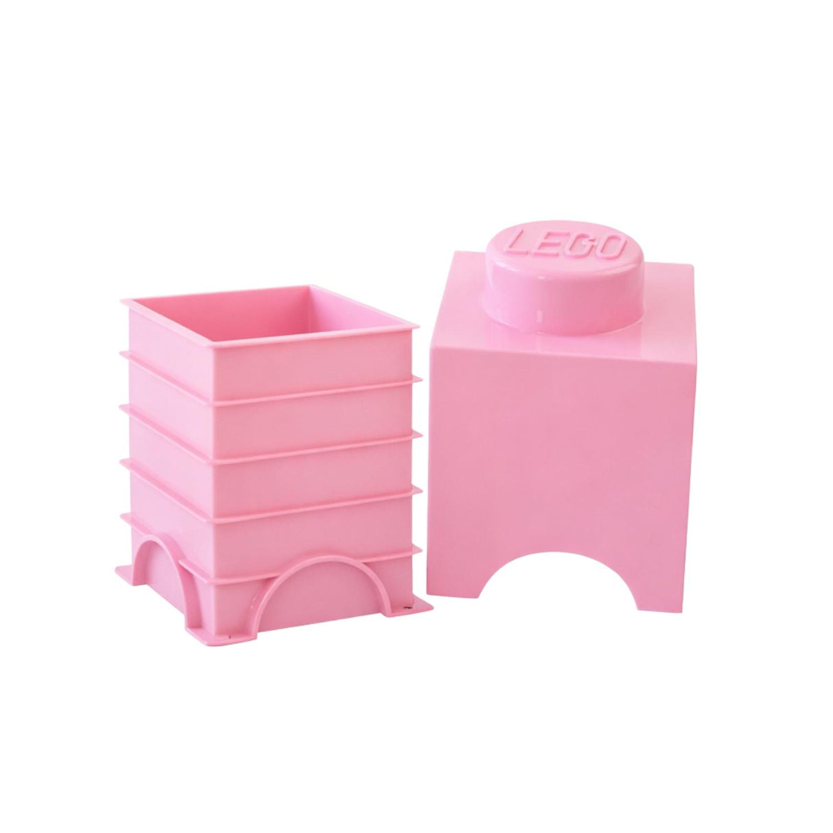 LEGO Square 1-Stud 1.2L Stackable Storage Brick Light Pink