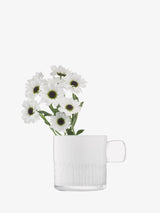 LSA Glass Tealight Holder with Handle 9cm Milk White