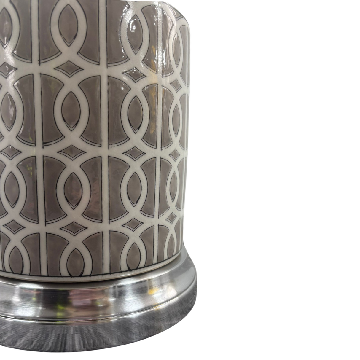 Grey Geometric Ceramic Table Lamp Home Lighting Decor