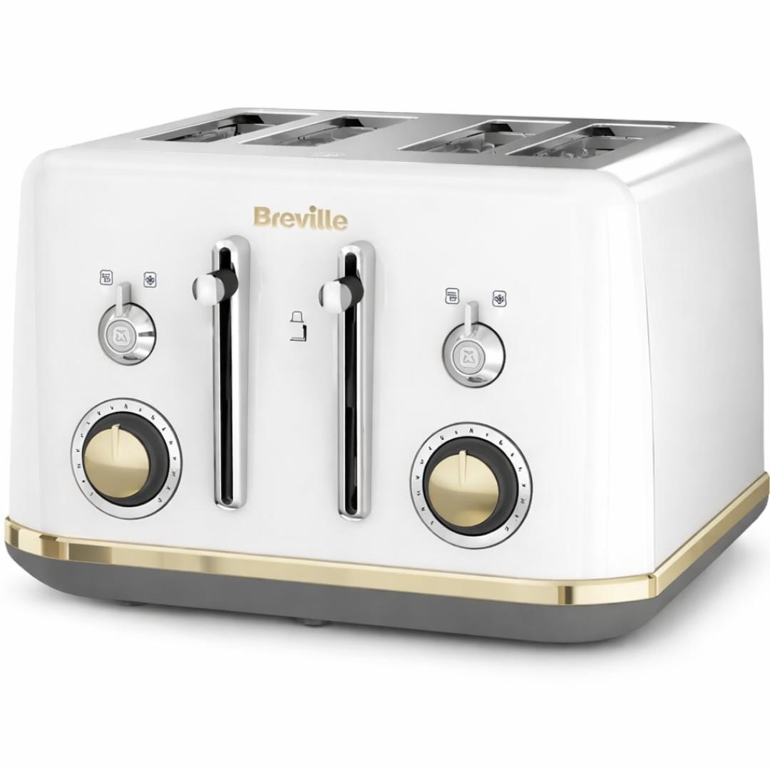 Breville Mostra VTT937 4-Slice Toaster Stainless Steel White