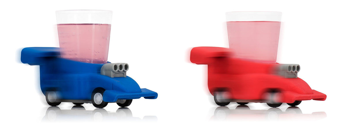 Racing Car Shot Glass Set of 2 - Red & Blue - Plastic
