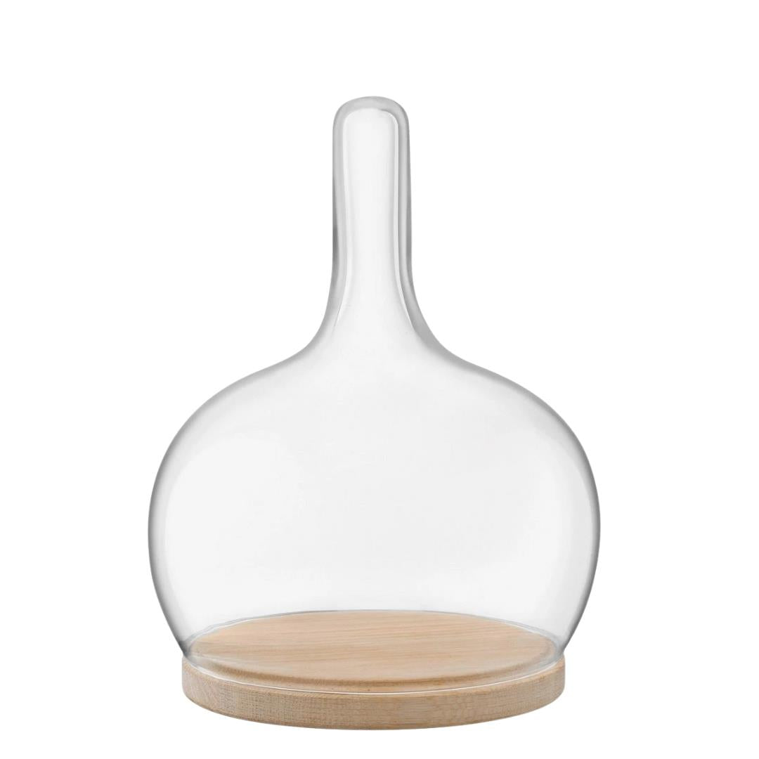 LSA Cloche Dome with Oak Base 19 x 25.5xm Clear