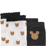 Women's Disney Mickey Mouse Glitter Socks 6 Pairs UK 3-5 Black and White