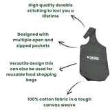 UBUNG Yoga Kit Bag with Pockets & Long Strap - Grey