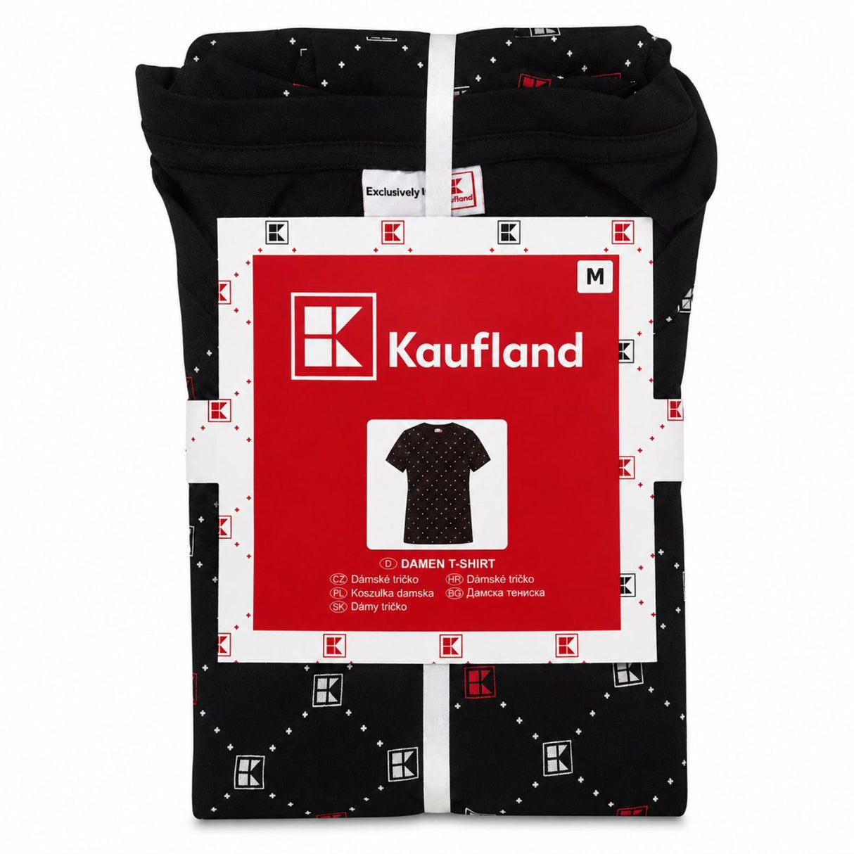Kaufland Women's Black Logo Print 100% Cotton T-Shirt Size M