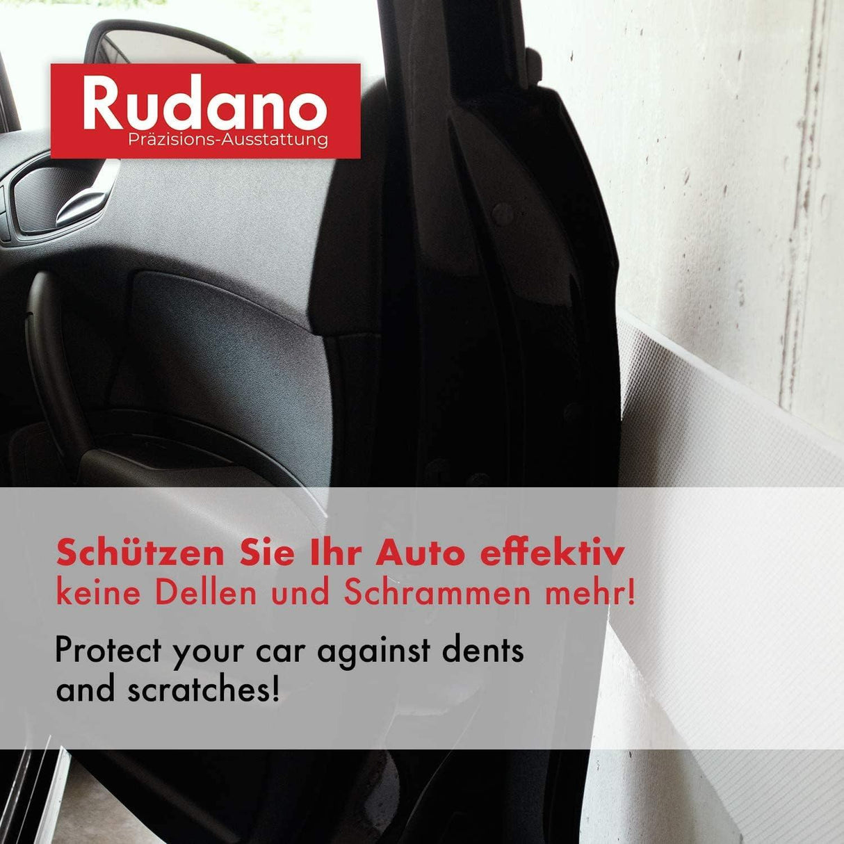 Rudano Self-Adhesive Foam Garage Wall Door Protection Protects your Car from Scratches 7mm White