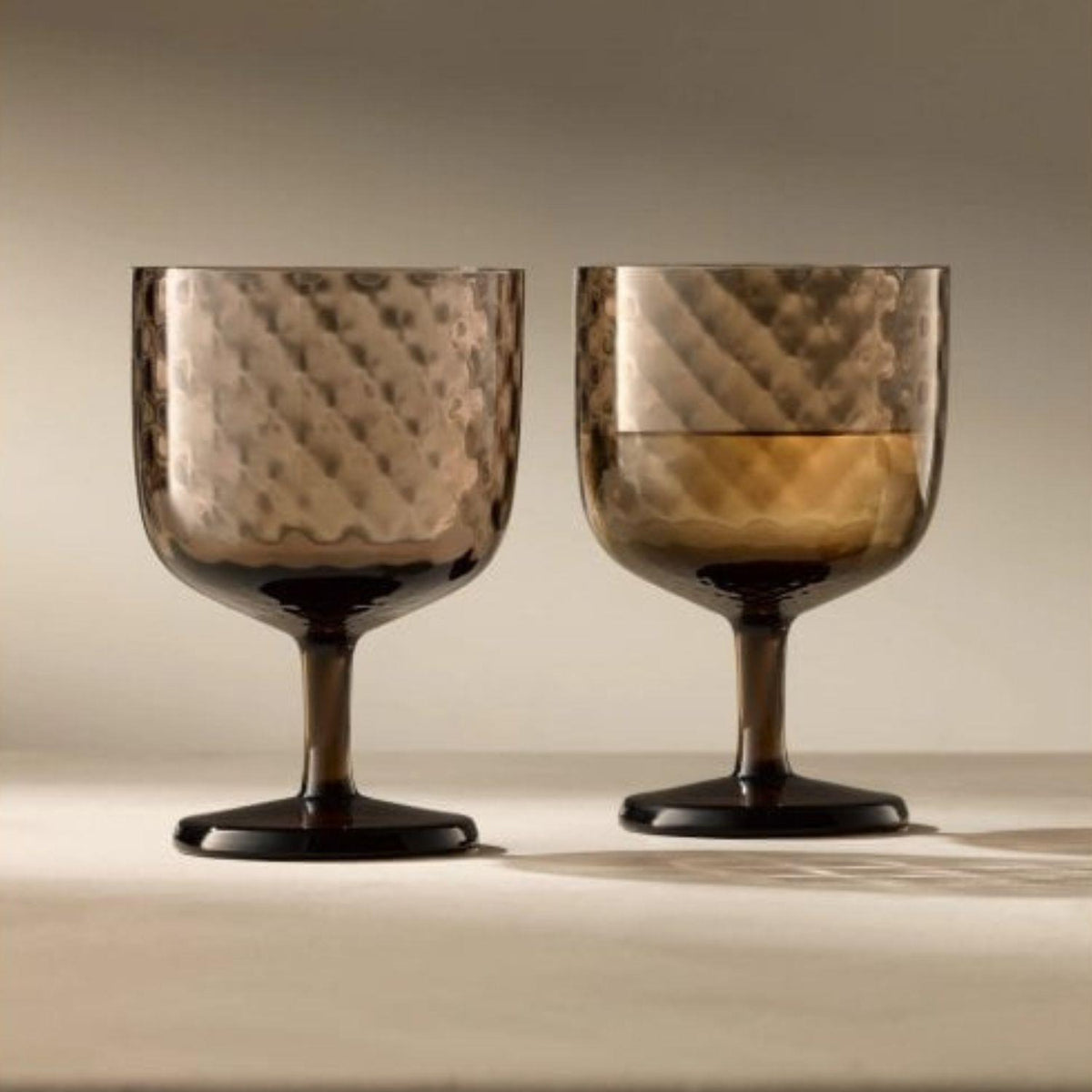 LSA Dapple Wine Glass 325ml Set of 2 Earth Brown