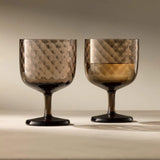 LSA Dapple Wine Glass 325ml Set of 2 Earth Brown