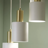 White Gold Ceiling Light Contemporary Drop Pendant Metal Light 5 Arm Chandelier