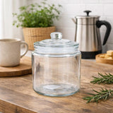 Premium 0.9L Thick Glass Storage Kitchen Jar with Airtight Lid
