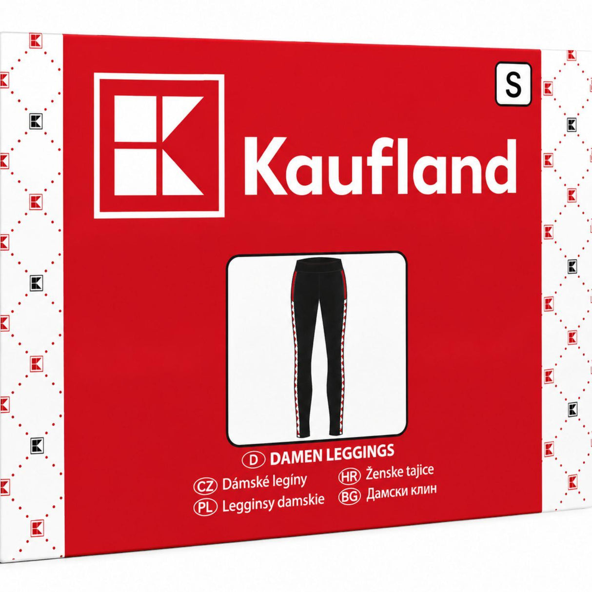 Kaufland Women's Logo Cotton Stretch Leggings Black Red Size S