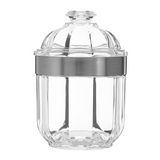 Small Silver Acrylic Storage Jar H18cm