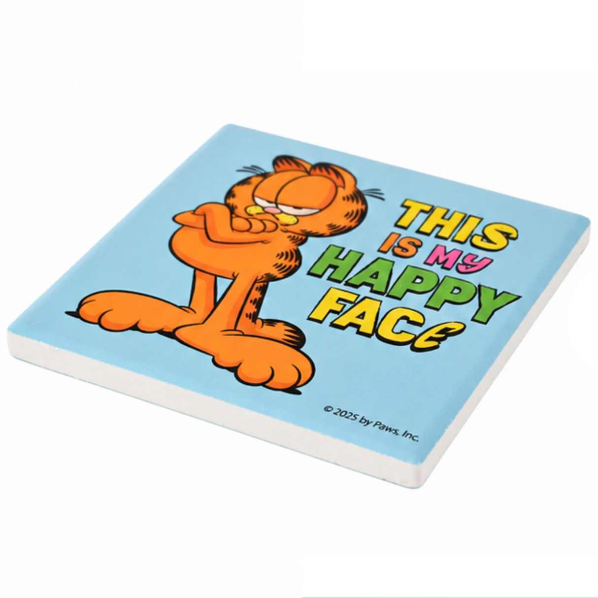 Fandomania Garfield 'This is My Happy Face' Ceramic Coaster