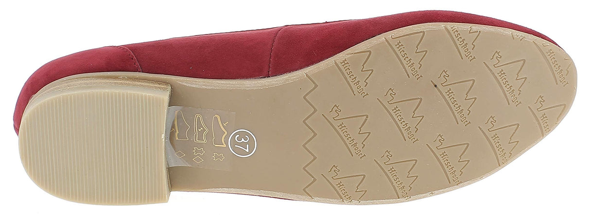 Hirschkogel Women's Closed Toe Ballet Flats - Red, 8.5 UK