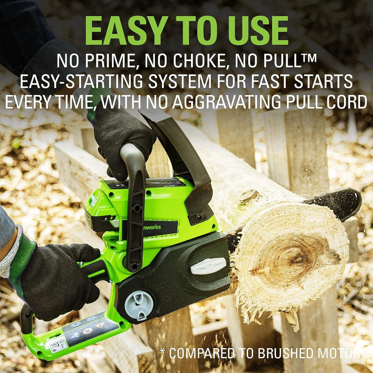 Greenworks 24V 25cm Chainsaw with 2Ah Battery and Charger Green