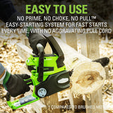 Greenworks 24V 25cm Chainsaw with 2Ah Battery and Charger Green