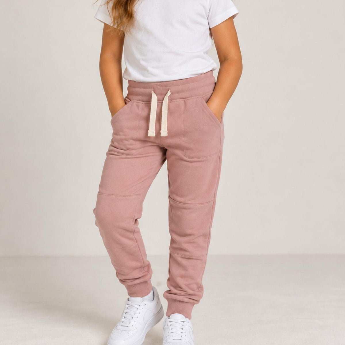 Girls 100% Cotton Joggers Size 7-8 Years Dusty Pink