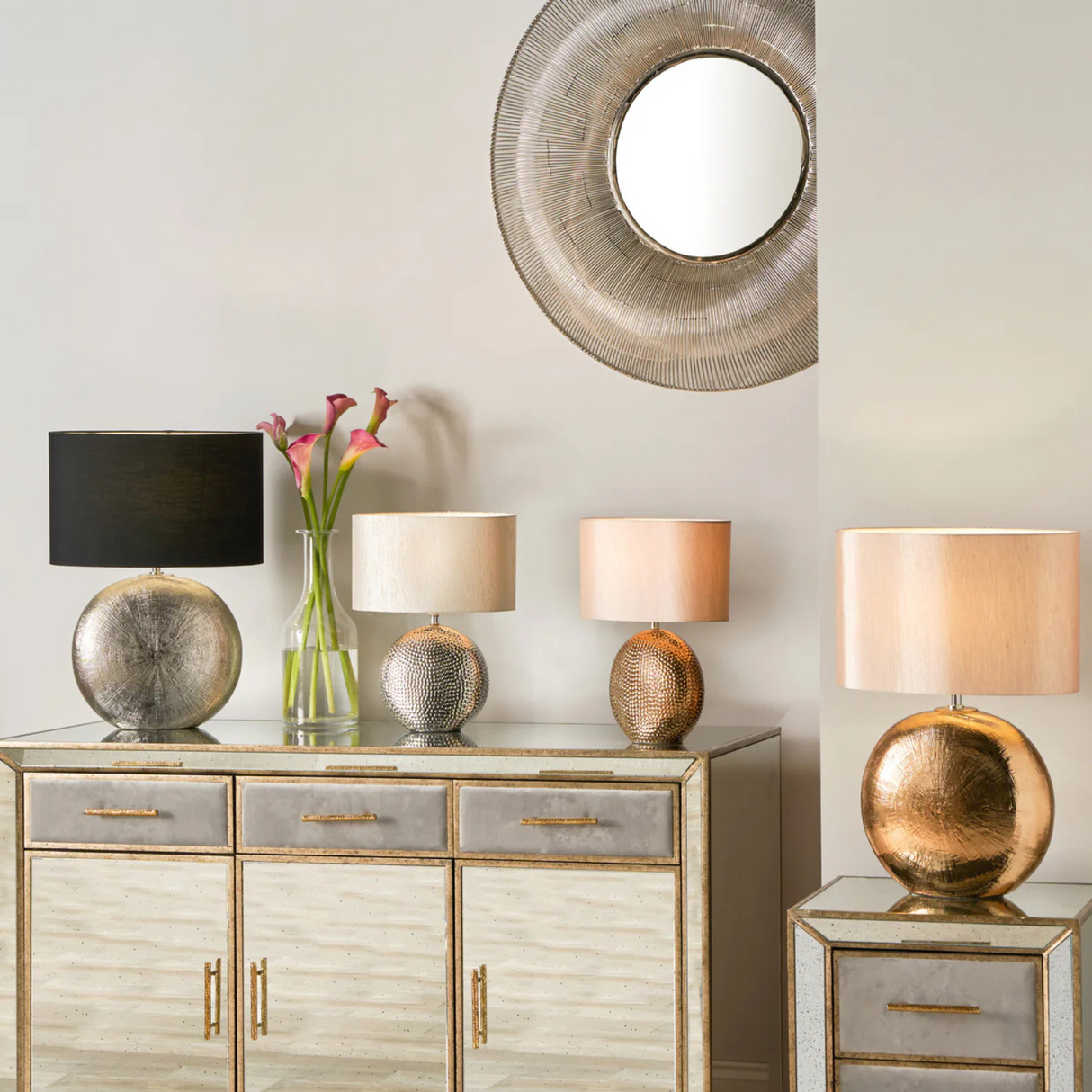 Bronze Hammered Table Lamp Only