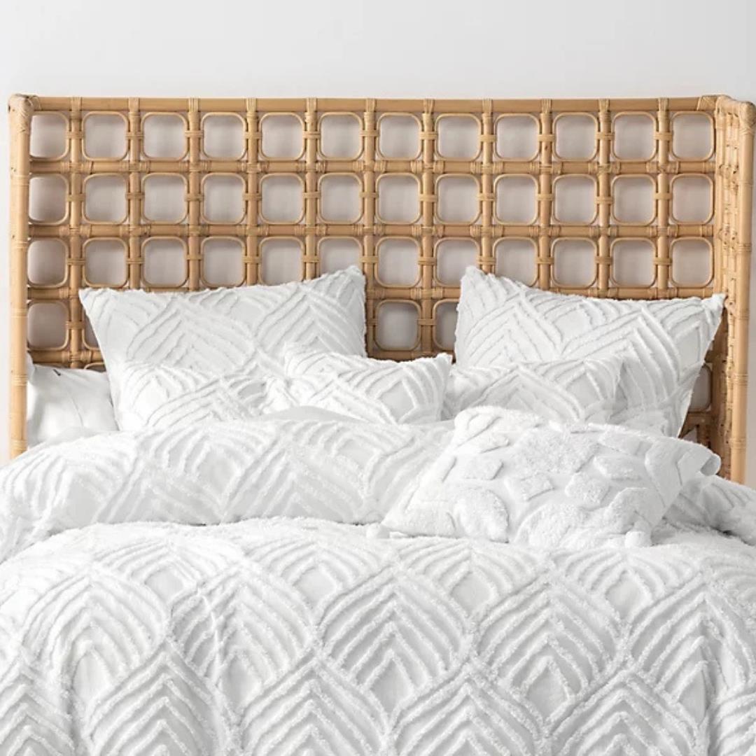Linen House Palm Springs Ogee Tufted Pillowcase Pair