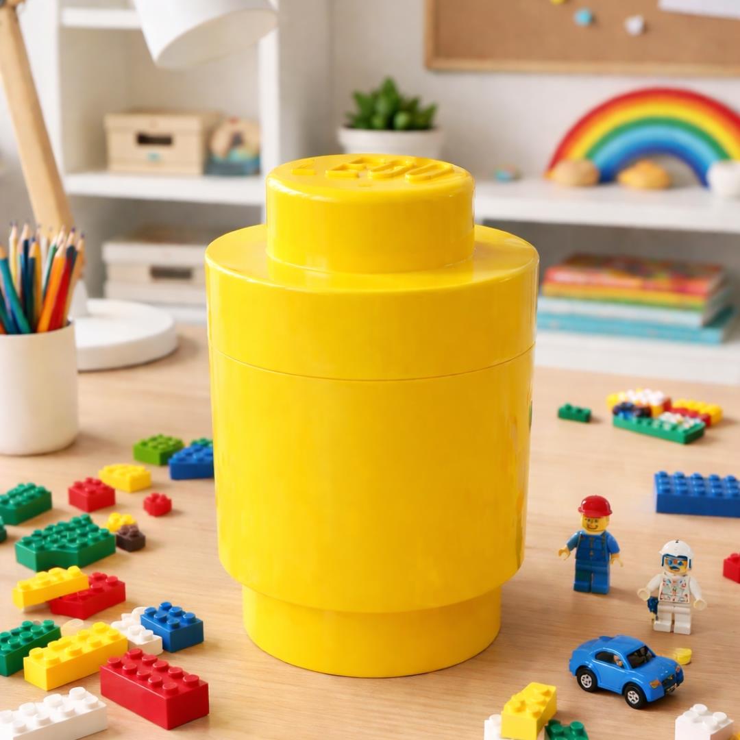LEGO Round 1-Stud Stackable Storage Brick Yellow