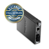 TRENDnet Single Mode SC Fiber Converter TFC-110S15 15 Km - Black