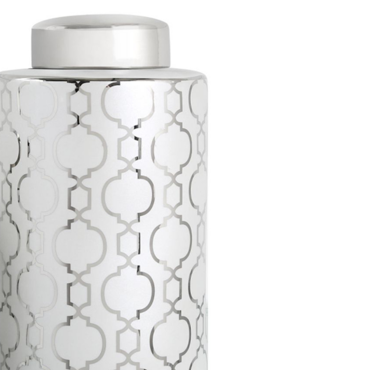 Large Marrakech Round Ginger Jar Silver