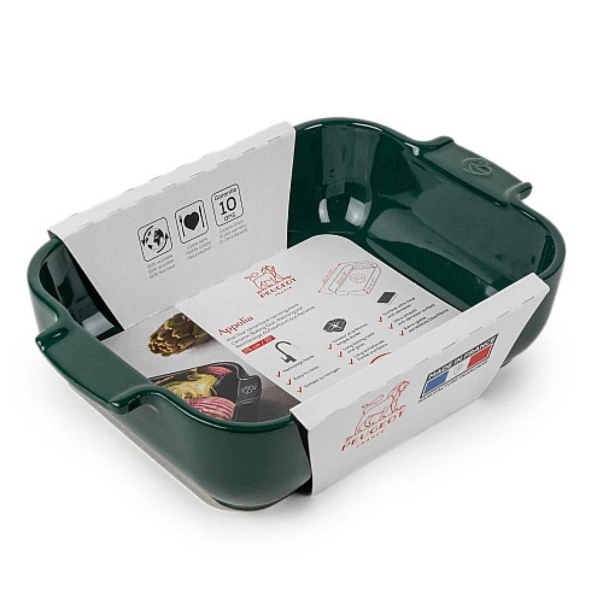 Peugeot Appolia Rectangular Ceramic Dish 25cm Forest Green