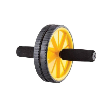 CLICCK Home Store yellow and black ab roller core strength wheel with foam handles for abdominal exercises