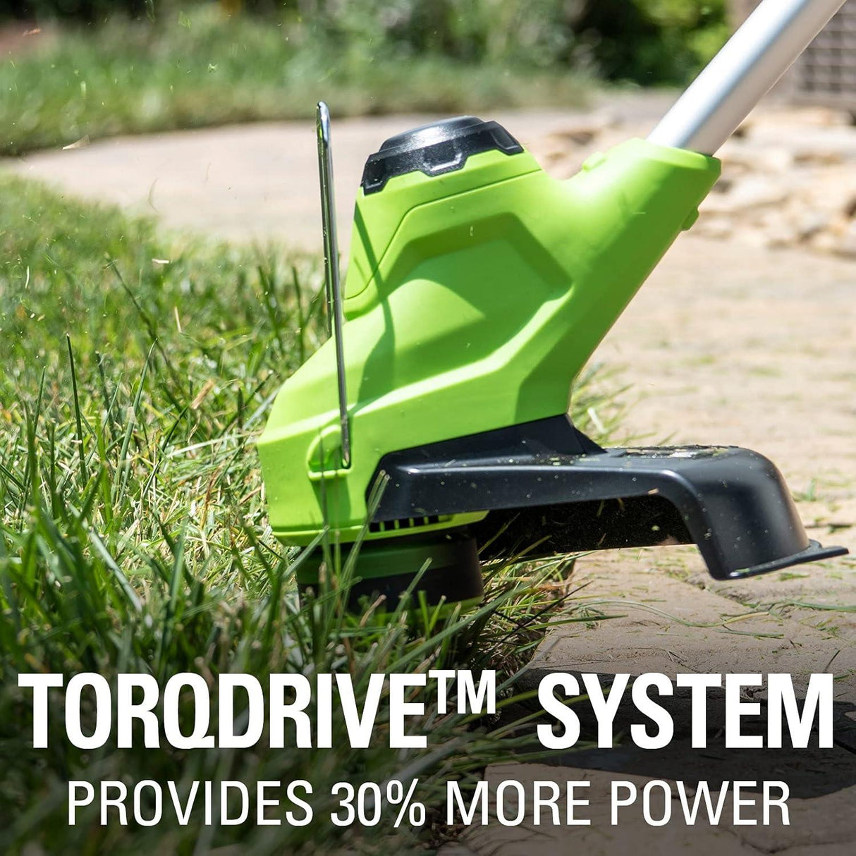 Greenworks 24V 33cm Cordless Lawnmower and Grass Trimmer with Battery