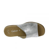Gabor Silver Leather Mules Size 3
