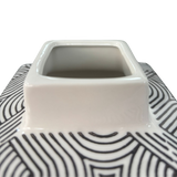 Black & White Geometric Pattern Ceramic Vase H23cm
