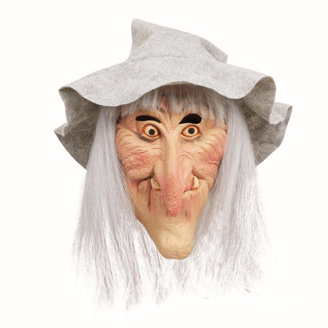 Mens Fancy Dress BM200 Adult Wicked Witch Latex Max with Grey Hair