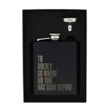 Star Trek "Boldly Go" Stainless Steel Hip Flask Black