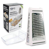 2-Way Stainless Steel Food Grater with 480ml Measuring Box