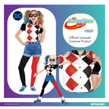 Kids Fancy Dress Harley Quinn costume for kids with black and red leggings and diamond print top