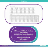 Sizing guide for toddler vampire costume by Fancy Dress showing measurements for babies and toddlers