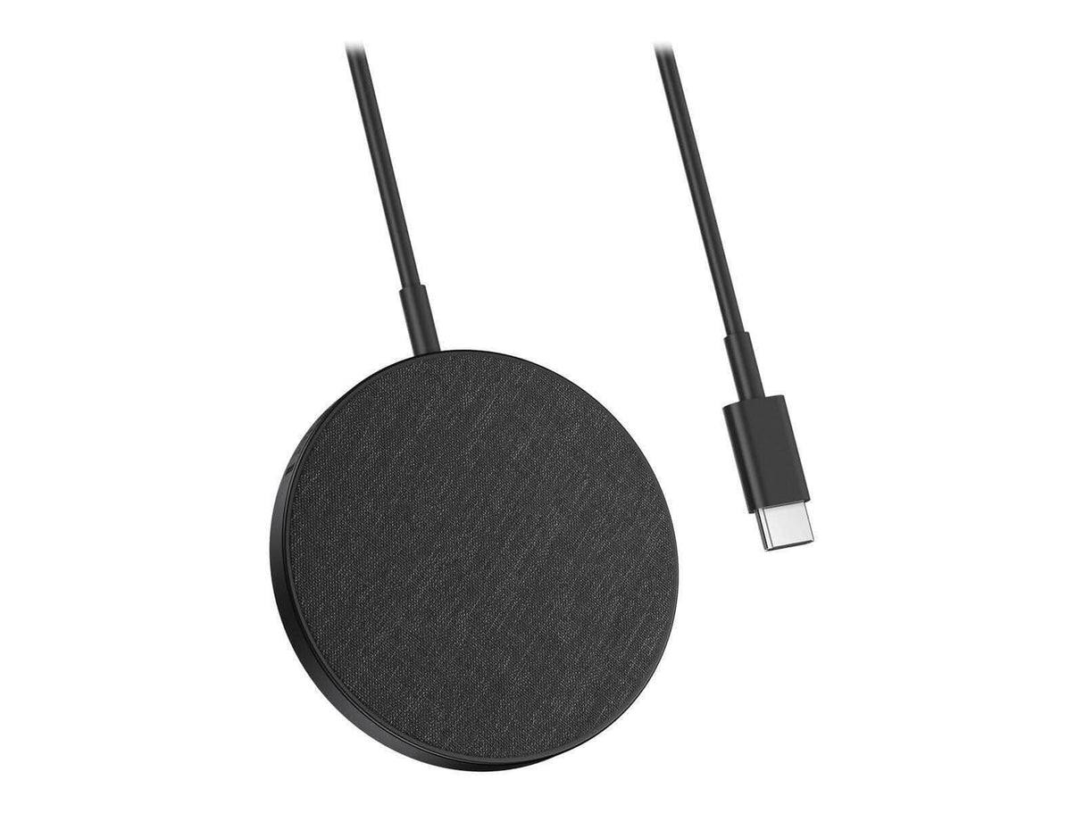 Anker magnetic wireless charger black round design with USB-C cable for fast charging