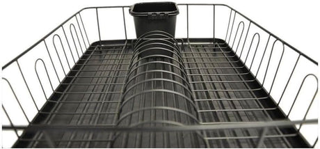 CLICKK Home Store black anti rust kitchen dish rack with utensil holder and spacious drying area